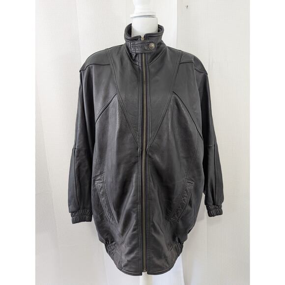 G-III APPAREL! LUXE BLACK GENUINE LEATHER, THERMOLITE ZIPPER LINER COAT! SZ L - Picture 3 of 11